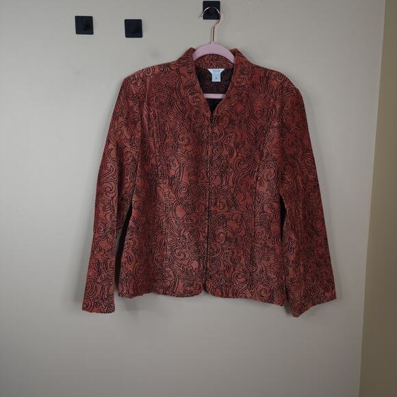 Christopher & Banks Geometric Patterned Long Sleeve Full Zip Jacket Size XL - Picture 1 of 11